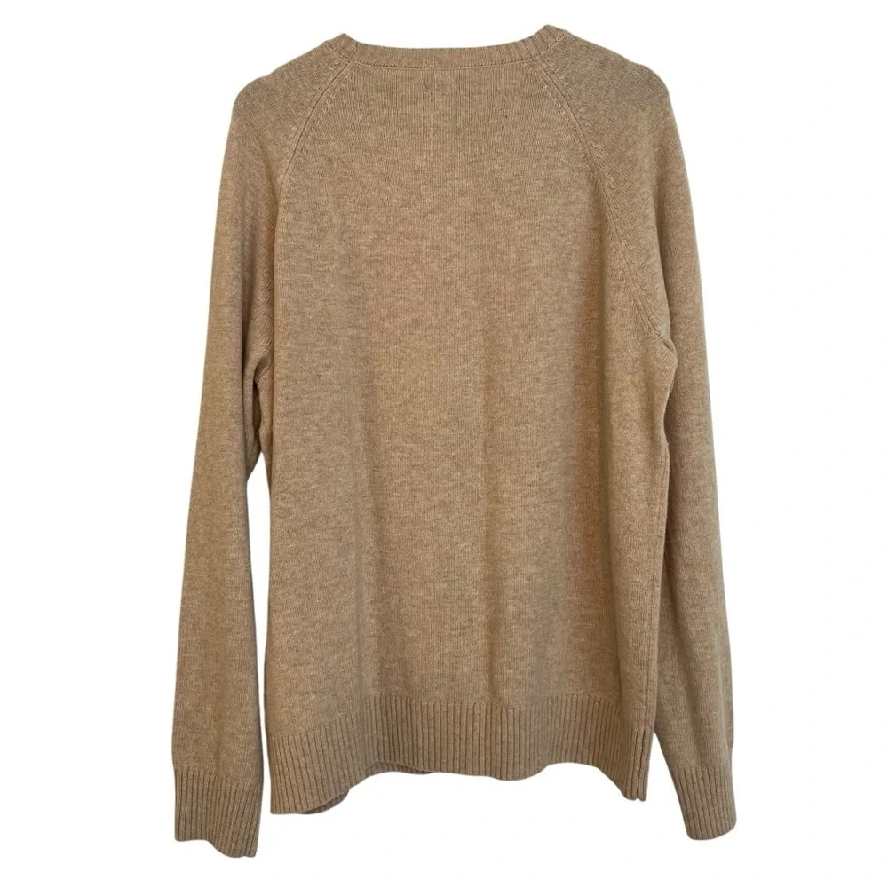 J. Crew Classic Crewneck Wool Blend Sweater Men’s XL Beige Tan Preppy Old Money